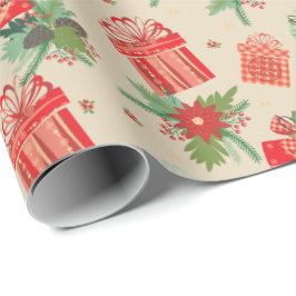 Retro Weihnachtspakete Frohe Weihnachten Geschenkpapier