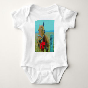 Retro Weihnachtspferd Baby Strampler