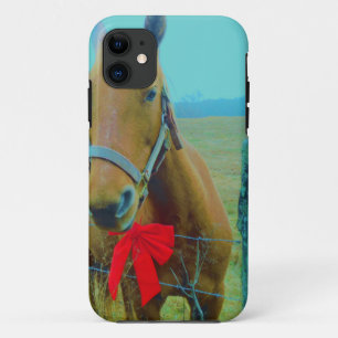 Retro Weihnachtspferd iPhone 11 Hülle