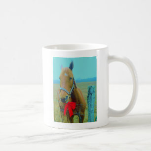 Retro Weihnachtspferd Kaffeetasse