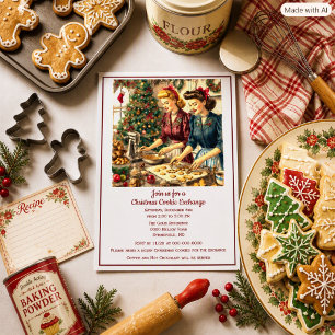Retro-Weihnachtsplätzchen-Tausch Einladung