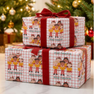 Retro-Weihnachtssänger-Geschenkpapier Geschenkpapier