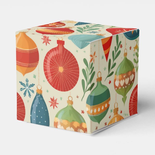 Retro-Weihnachtsschmuck Geschenkschachtel (Rückseite)