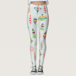 Retro Weihnachtsschmuck | Moderne Mitte des Jahrhu Leggings<br><div class="desc">Atomzeitalter Retro-Ornamente | Mittelalterliche Moderne . Vintage pastellfarbene Weihnachtsschmuck,  wiederholt Muster</div>