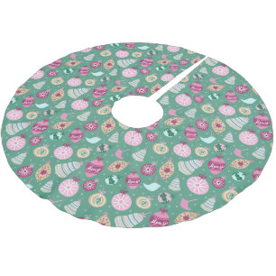Retro Weihnachtsschmuck Muster Baumrock Polyester Weihnachtsbaumdecke