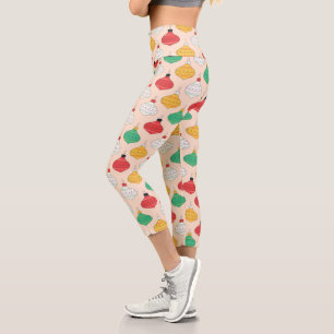 Retro Weihnachtsschmuck Muster Capri Leggings