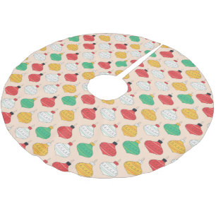 Retro Weihnachtsschmuck Muster Polyester Weihnachtsbaumdecke