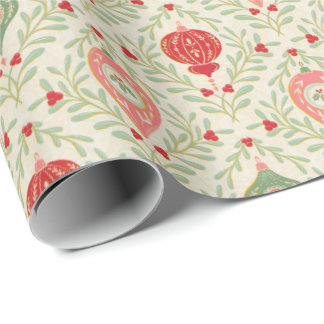 Retro-Weihnachtsschmuck Rosa, Rot, Grün Papier Geschenkpapier