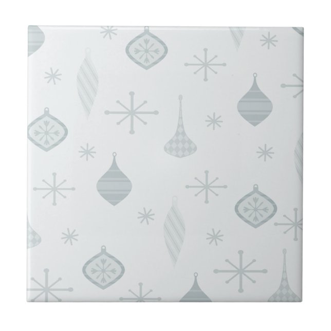 Retro Weihnachtsschmuck Silver Fliese (Vorderseite)
