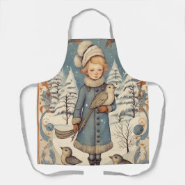 Retro Weihnachtsschneeszene Schürze