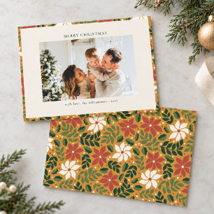 Retro-Weihnachtsstern-Familienfoto Frohe Weihnacht Feiertagskarte