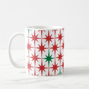 Retro-Weihnachtssterne im Stil der Mitte des 20. J Kaffeetasse