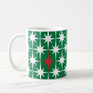 Retro-Weihnachtssterne im Vintage-Stil der Mitte d Kaffeetasse