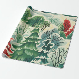 Retro Weihnachtswrapping Paper der 30er Jahre Geschenkpapier