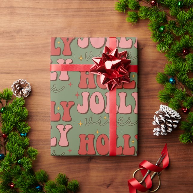 Retro Weihnachtswrapping Paper Geschenkpapier (Feiertagsgeschenk)