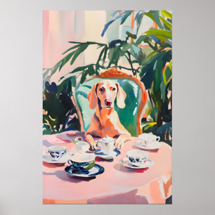 Retro-Weimaraner-Plakat, Weimaraner-Ölgemälde Poster