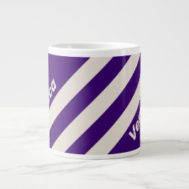 Retro Weinrebe Drei Streifen mit Namen Jumbo-Tasse