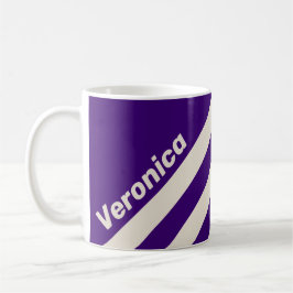 Retro Weintraube Drei Streifen mit Namen Kaffeetasse