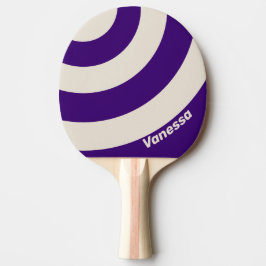 Retro Weintraube Dreifach Kreisstreifen mit Namen Tischtennis Schläger
