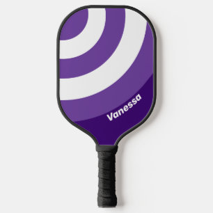 Retro Weintrauben Hain Kreis Streifen mit Namen Pickleball Schläger