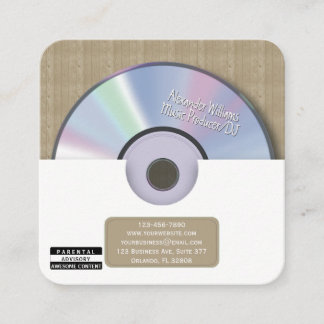 Retro Weiß Musikproduzent CD DJ Quadratische Visitenkarte
