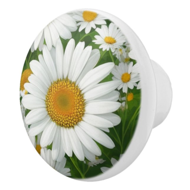 Retro-weißes blumenweißes Farbmuster Keramikknauf (Rechts)