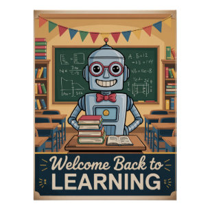 Retro "Welcome back to Learning" Printable Poster