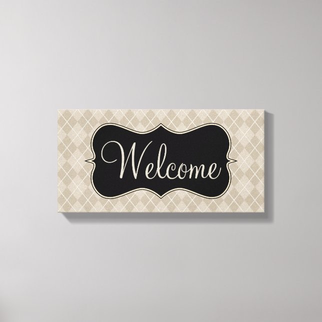 Retro Welcome Sign Leinwand Art (Vorderseite)