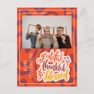 Retro-Welle Dankbar Dankbar Gesegnet Foto  Postkarte