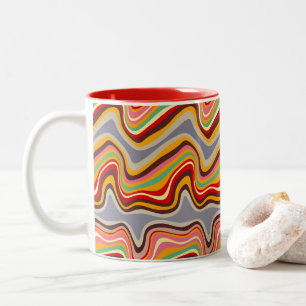 Retro-Welle Disco Zweifarbige Tasse