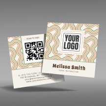 Retro-Wellen-Abstraktes Quadrat-QR-Code