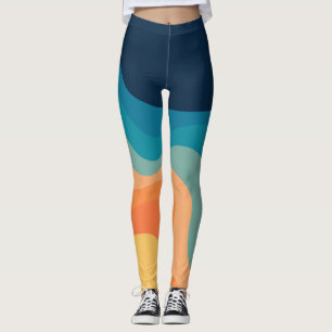Retro-Wellen-Dekoration Leggings