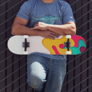 Retro-Wellen Farbige Ebenen Skateboard