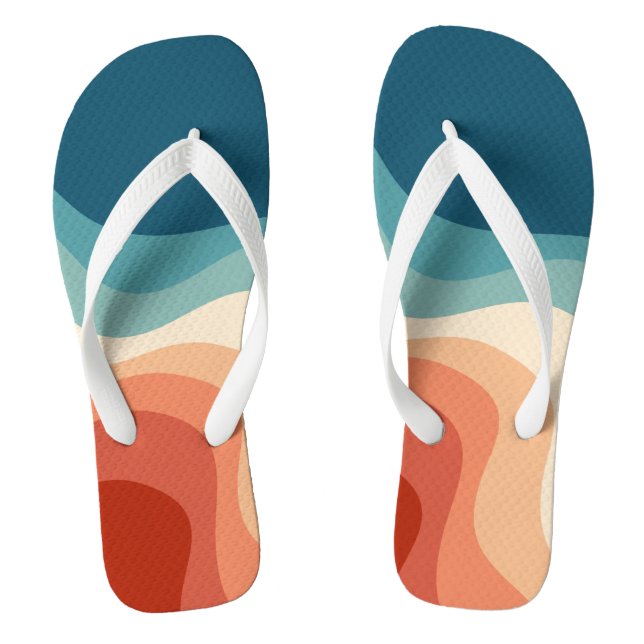 Retro-Wellen Flip Flops (Fußbett)