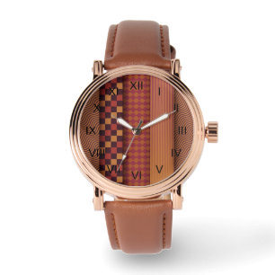 Retro-Wellen und geometrisches Muster der Mitte de Armbanduhr