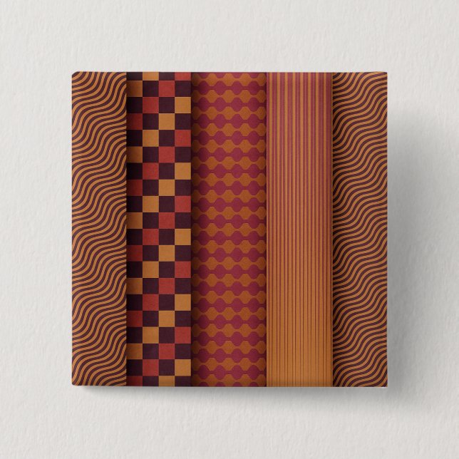 Retro-Wellen und geometrisches Muster der Mitte de Button (Vorderseite)