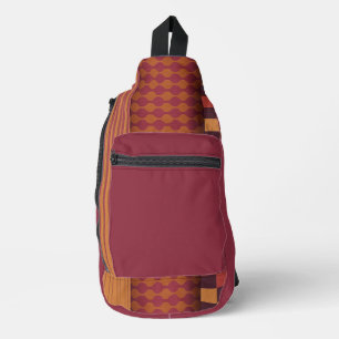Retro-Wellen und geometrisches Muster der Mitte de Crossbody Bag