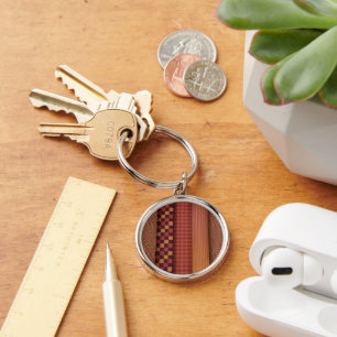 Retro-Wellen und geometrisches Muster der Mitte de Schlüsselanhänger