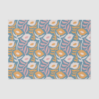 Retro-Wellenförmiges, Groovy-Pastell-Blumenmuster Seidenpapier