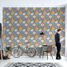 Retro-Wellenförmiges, groovy, pastellfarbenes Blum