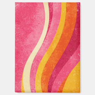Retro-Wellenlinien – Vintage-Farbhintergrund Magnet