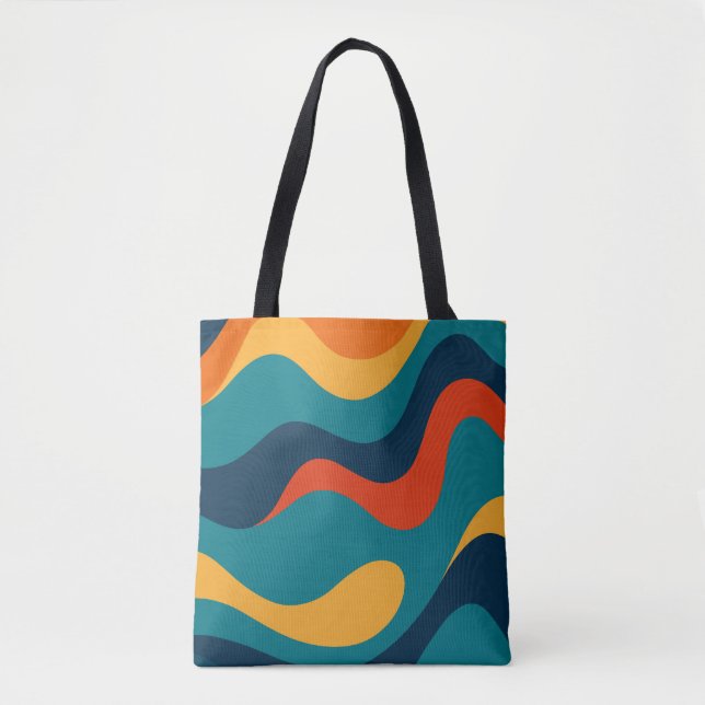 Retro-Wellenmuster modernes Abstract  Tasche (Vorderseite)