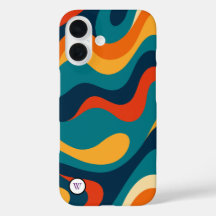 Retro-Wellenmuster modernes abstraktes iPhone-Case