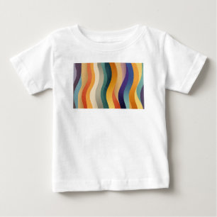 Retro-Wellenstreifen abstraktes Muster Baby T-shirt