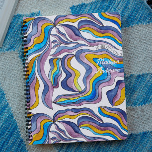 Retro-Wellig Grün Blau Lila Groovy Positiv Planer