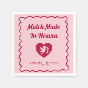 Retro-Wellige Himmlische Hochzeit Cupid-Hochzeit Serviette