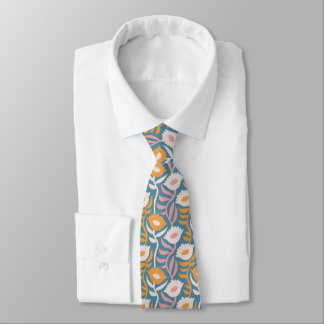 Retro-Welliges, Retro-Groovy-Pastell-Blumenmuster Krawatte