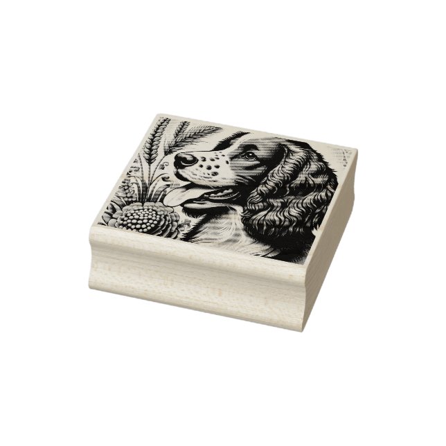 Retro Welsh Springer Spanisch Brown White Art Gummistempel (Stempel)