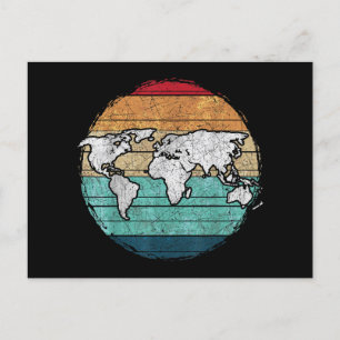 Retro-Weltkarte Feiertagspostkarte