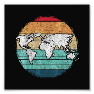 Retro-Weltkarte Fotodruck